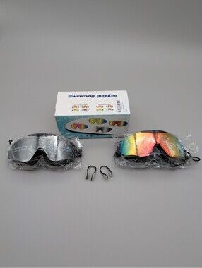 Adult Swimming Goggles with Mirrored and Rainbow Lenses